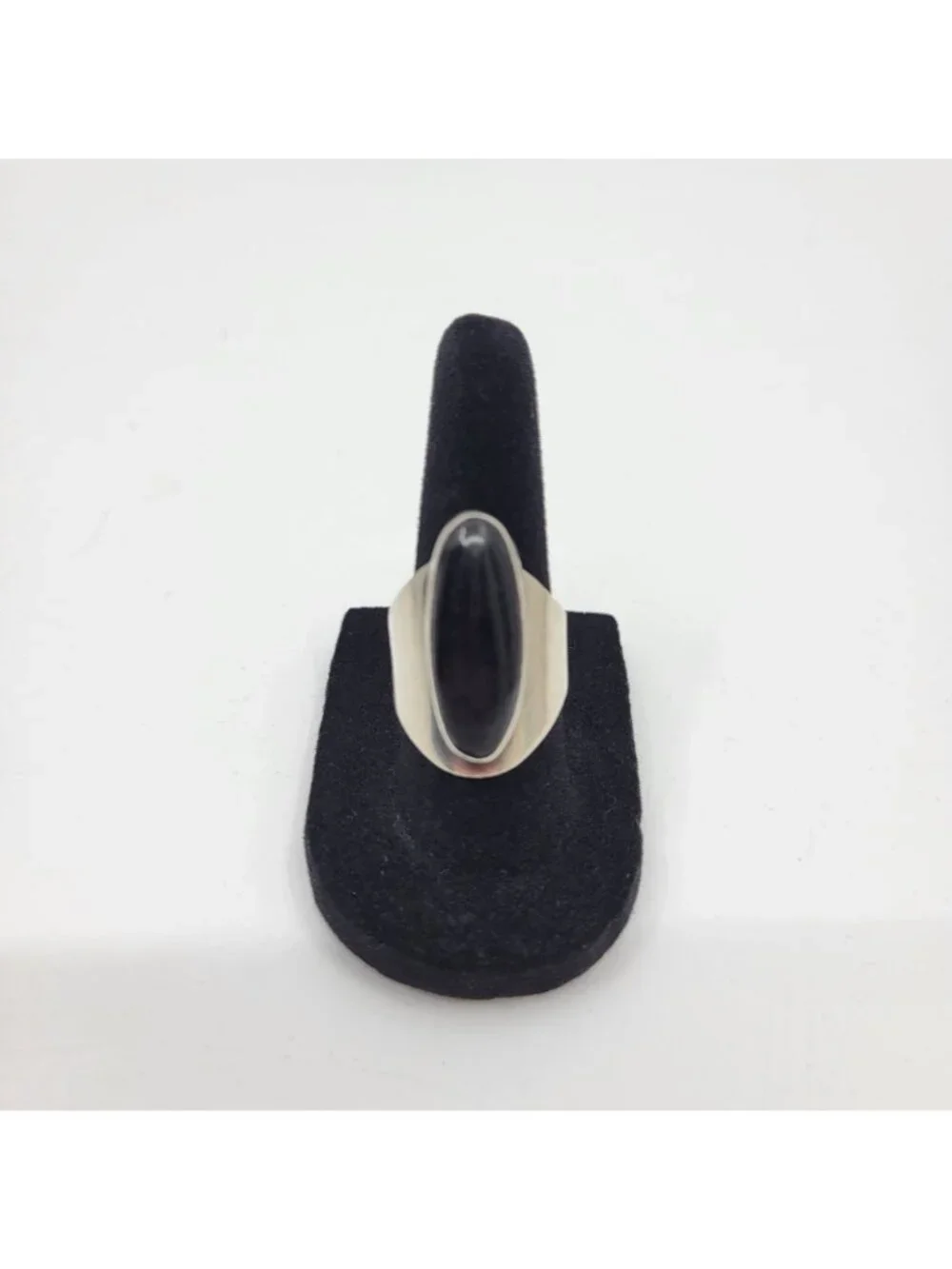 Vintage Sterling Silver Ring black Onyx Stone Marked Taxco Mexico 925 Size 7 JW0